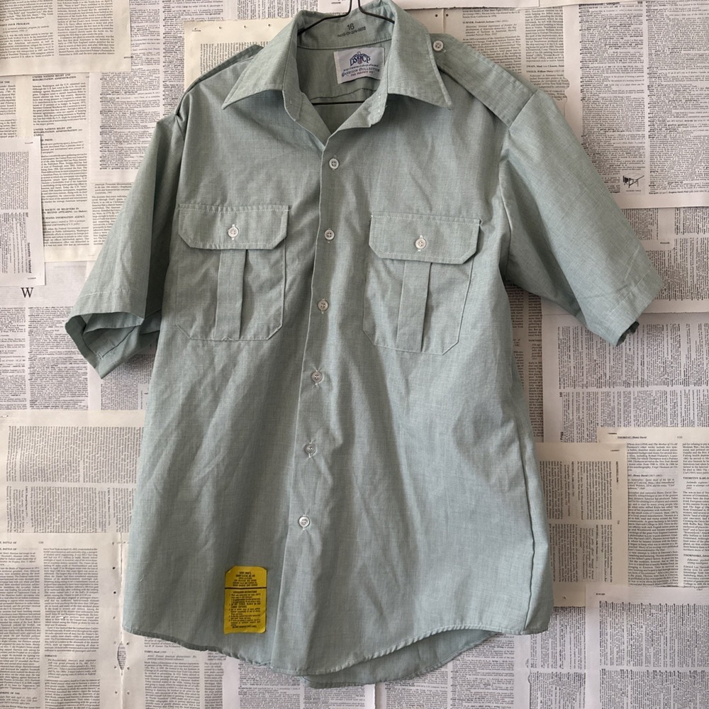 DSCP Garrison Collection Size 16 Green Military Short Sleeve Uniform Shirt EUC